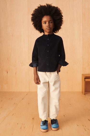 GESTREEPT OVERHEMD VAN BABYRIB LIMITED EDITION - Marineblauw van Zara