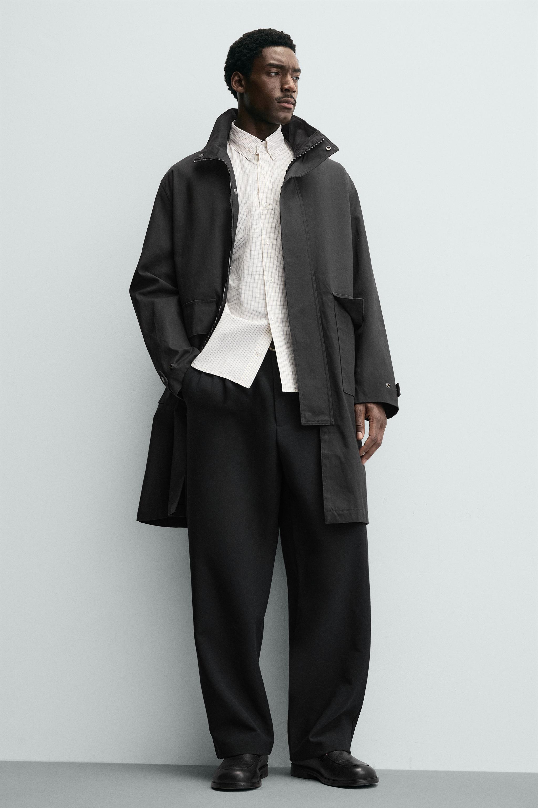WAXED FINISH TRENCH COAT