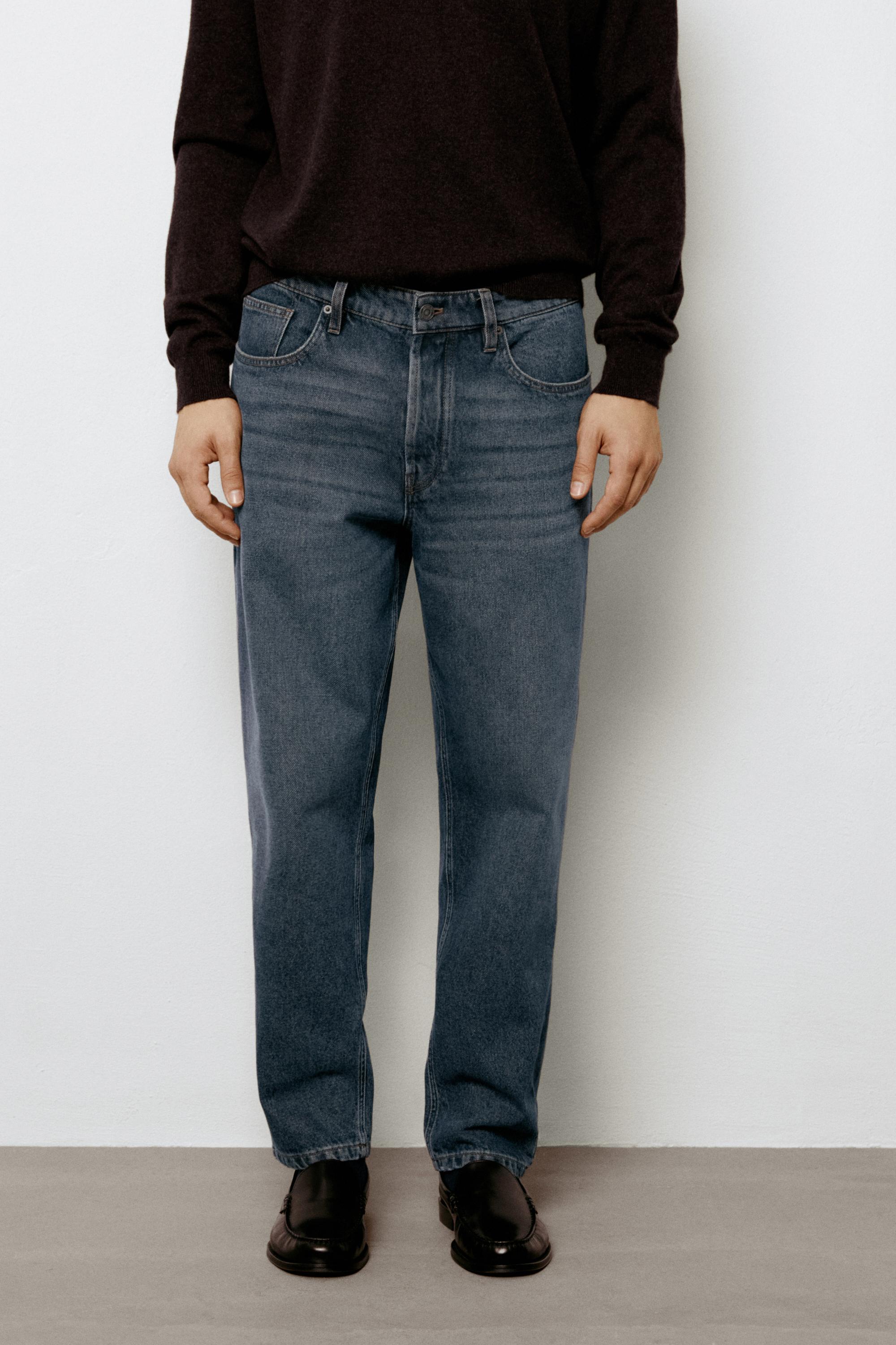 Slim fit cropped jeans — Mid-blue