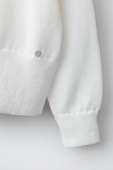 PULL COL BATEAU - Écru de Zara - Image 3