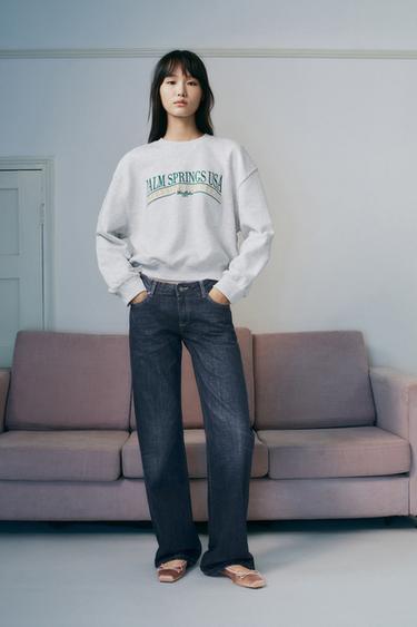 COTTON SLOGAN SWEATSHIRT - Grey marl by Zara