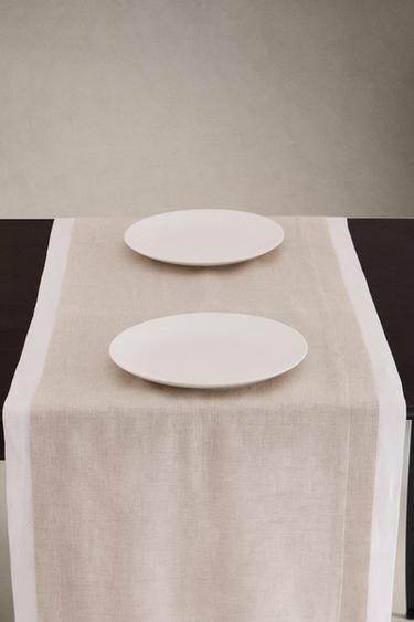 CHEMIN DE TABLE LIN DOUBLE ÉPAISSEUR - Écru de Zara - Image 1
