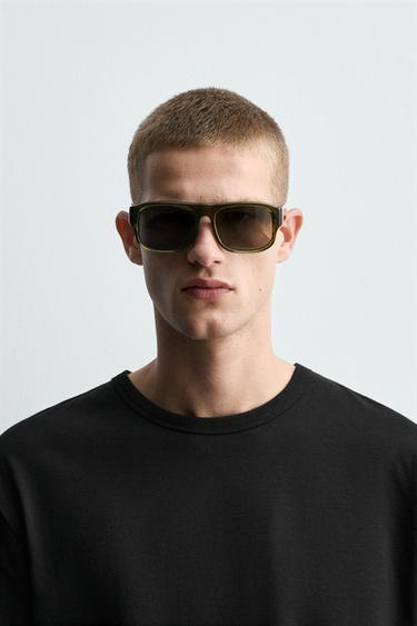 RECTANGULAR SUNGLASSES - Olive green by Zara - Image 0