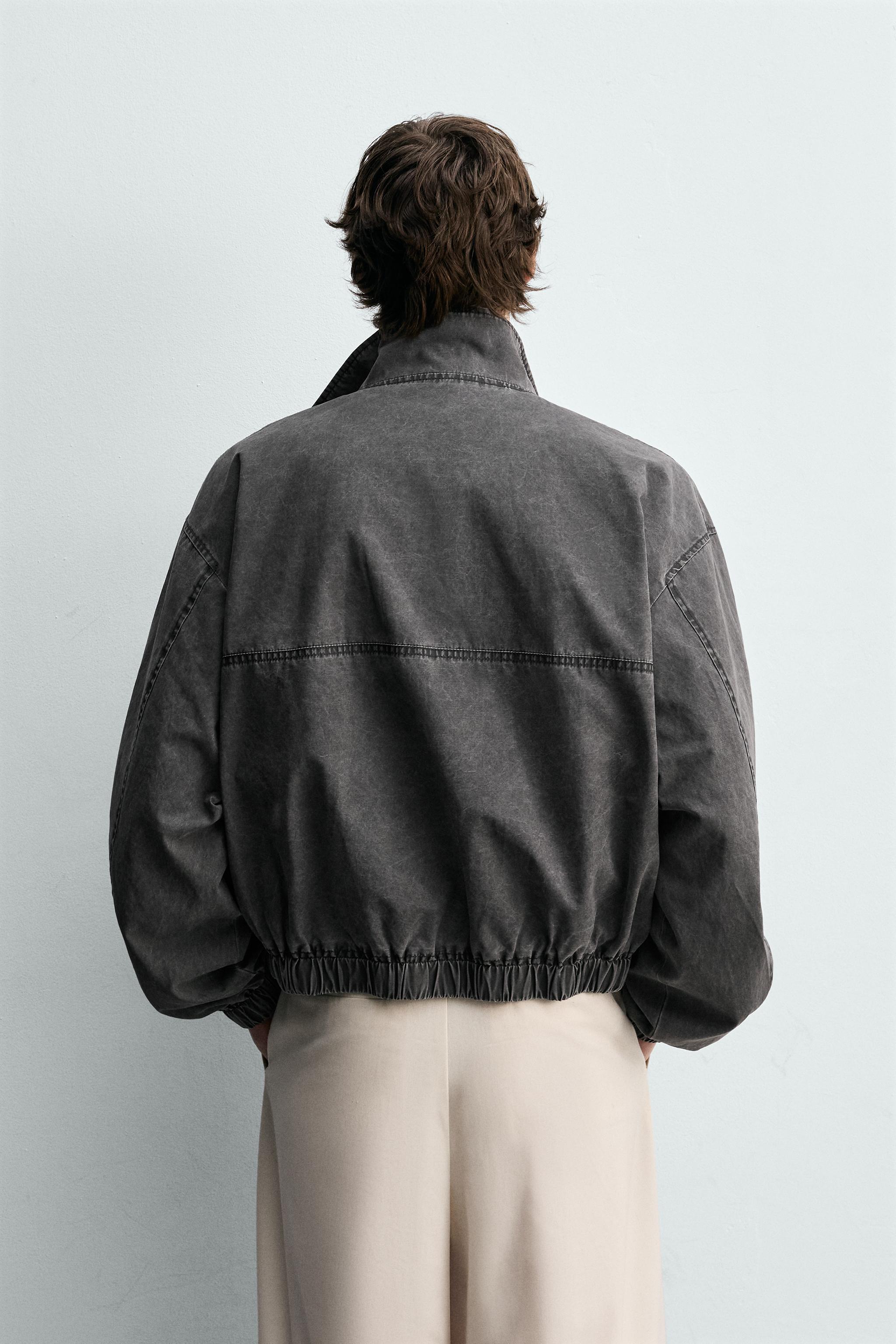 BLOUSON DÉLAVÉ COUPE COURTE