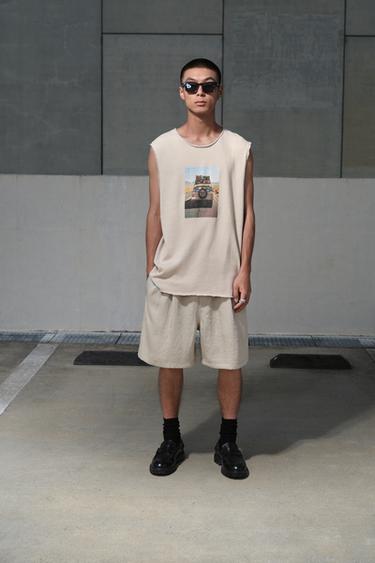 PLEATED FLOWING BERMUDA SHORTS - Sand / Marl by Zara