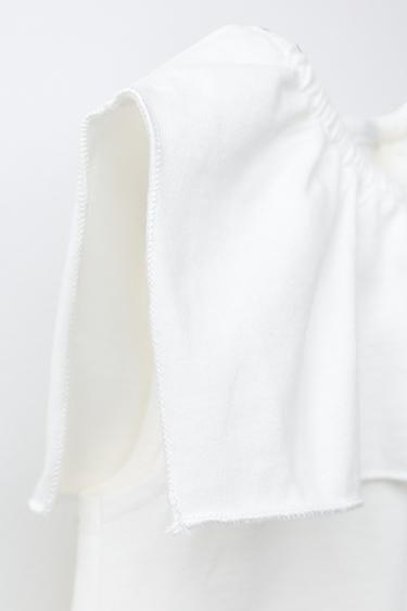 RUFFLED T-SHIRT - White by Zara - Image 3