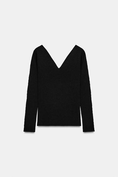 TOP AJUSTÉ EN MAILLE CÔTELÉE - Noir de Zara - Image 2