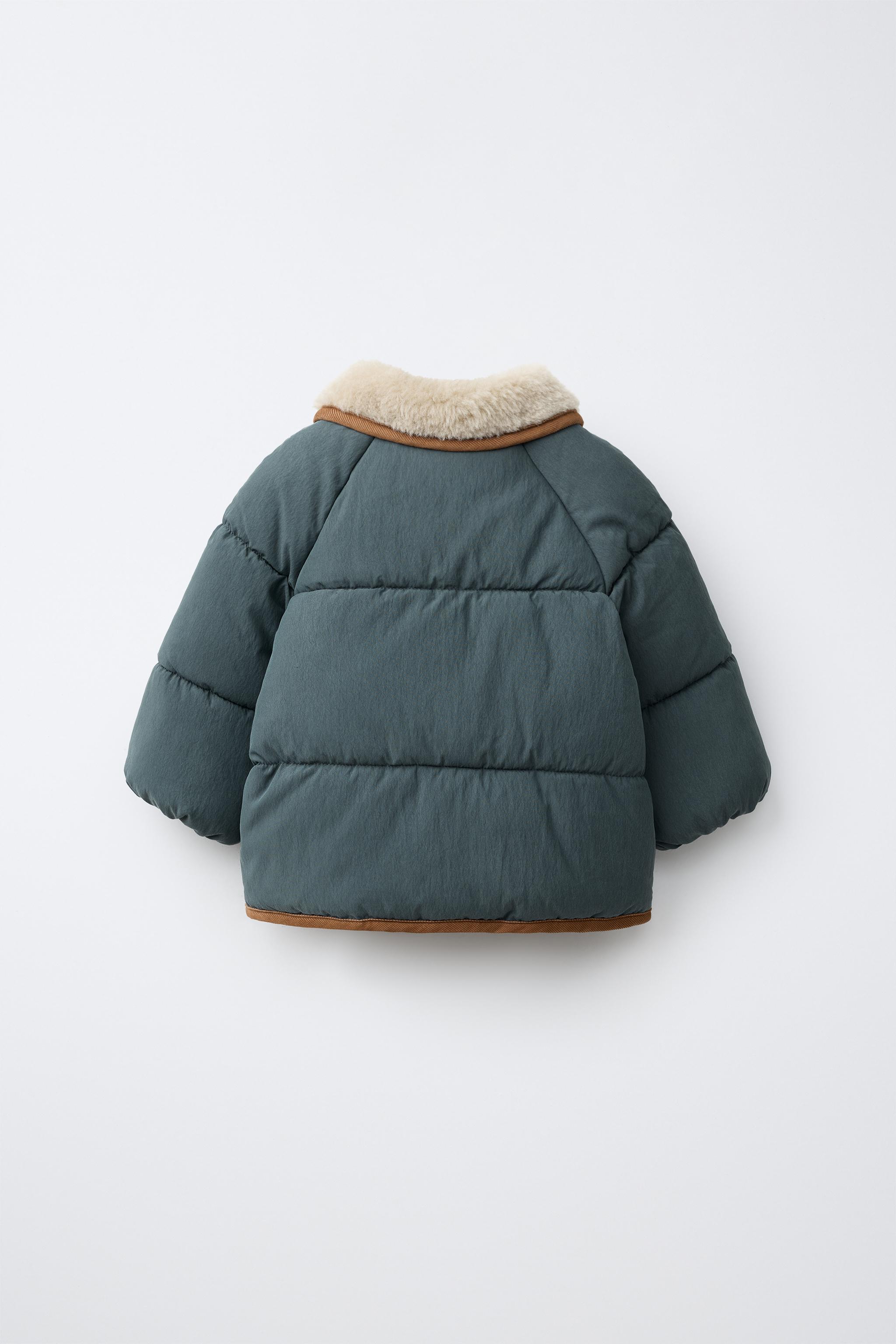 FUR-EFFECT COLLAR JACKET