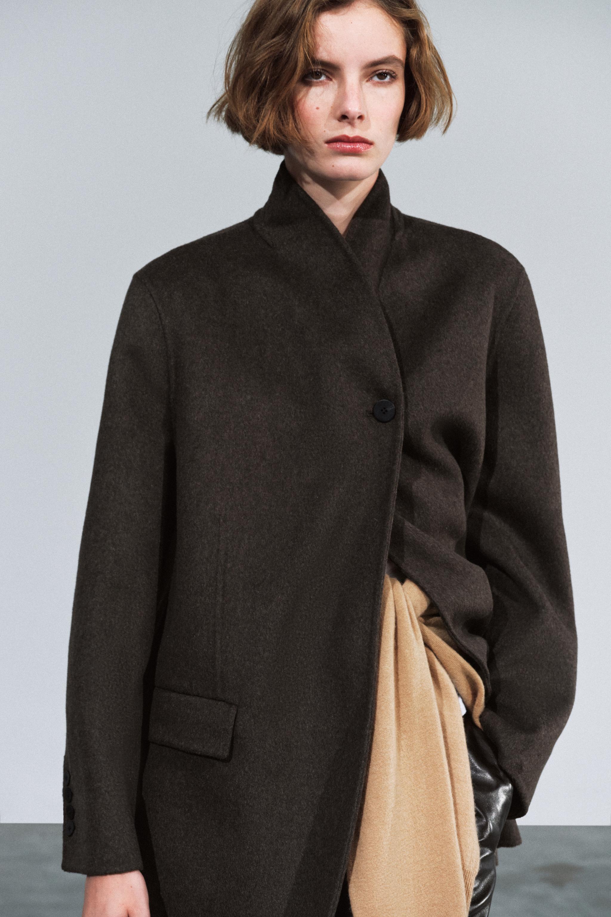 ZW COLLECTION オーバーサイズ ウールブレザー - ブラウン | ZARA