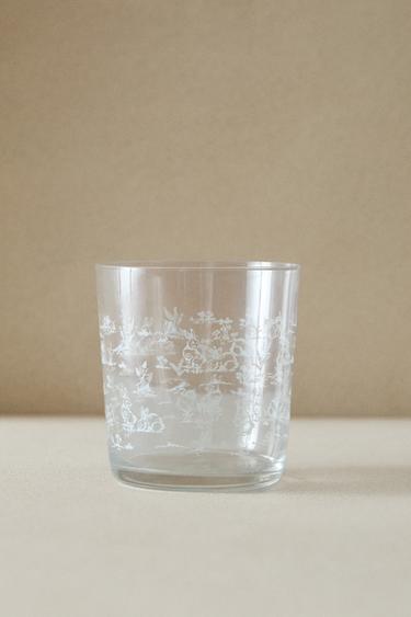 Zara TRANSFER GLASS TUMBLER - White