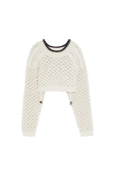 LIMITED EDITION ZARA STUDIO TEXTURED AND CROPPED SWEATER