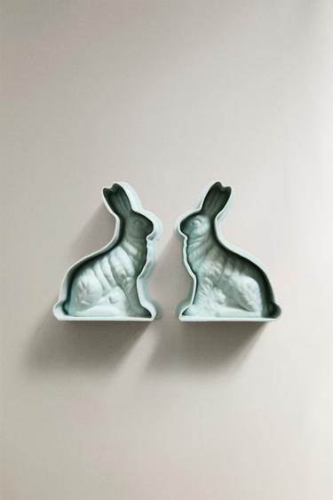 RABBIT BAKING MOULD SET (SET OF 2) - Blue by Zara - Image 0