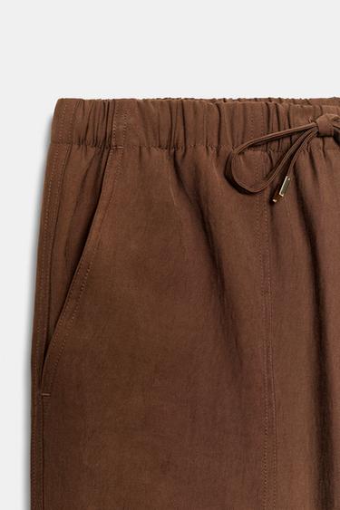 PANTALON À TAILLE ÉLASTIQUE - Marron de Zara - Image 8