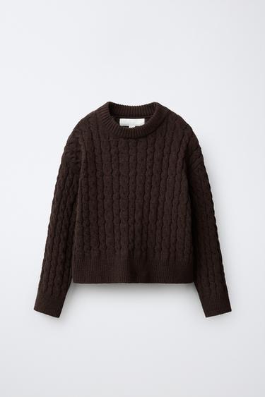 JERSEY PUNTO OCHOS CHENILLA - Marrón de Zara