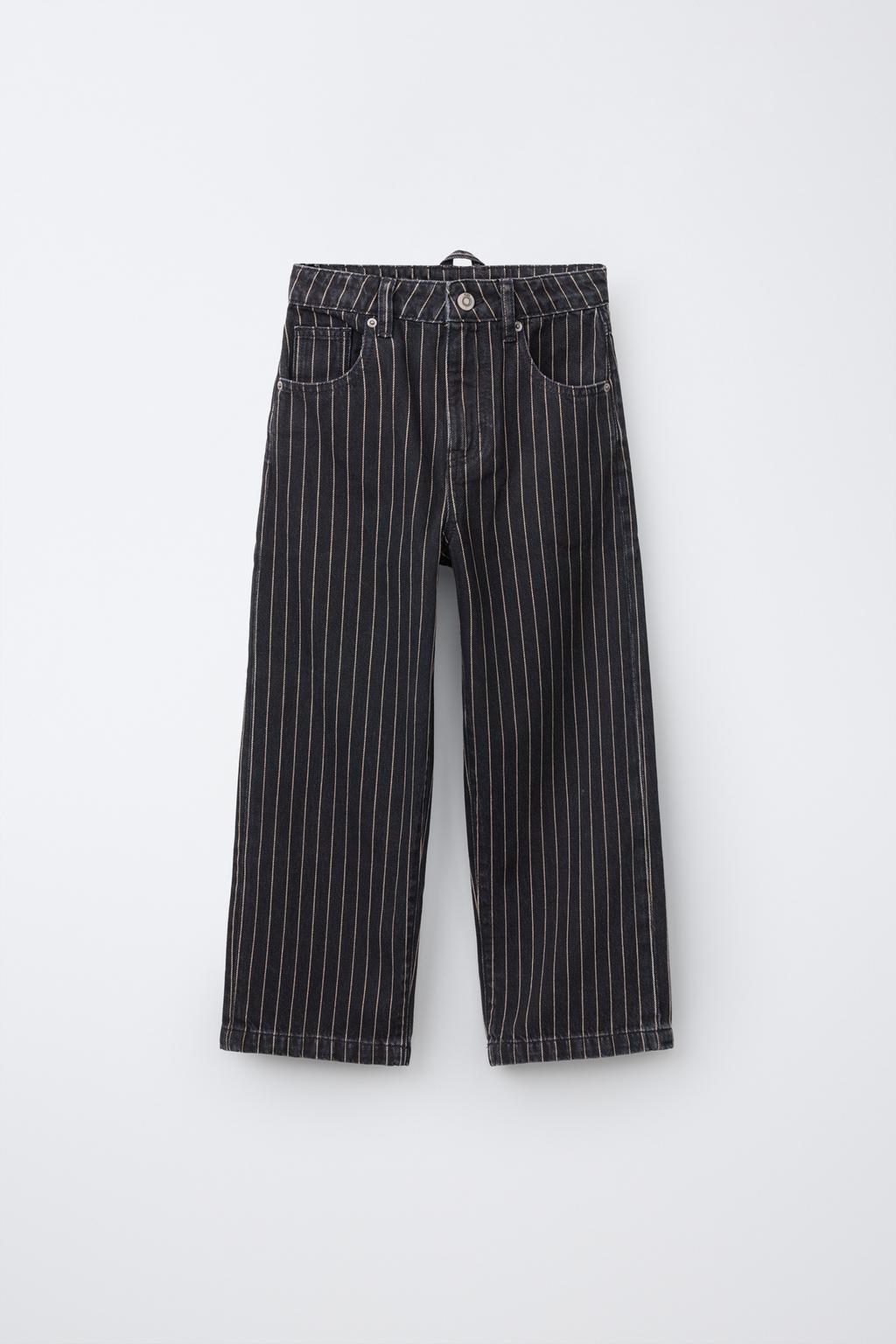 STRIPED RELAXED FIT BAGGY JEANS