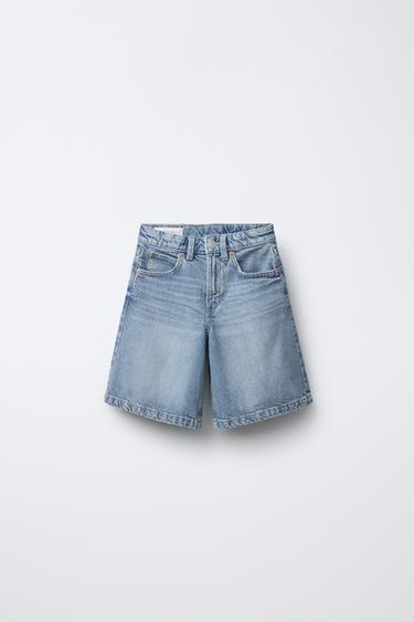BAGGY DENIM BERMUDA SHORTS - Blue by Zara