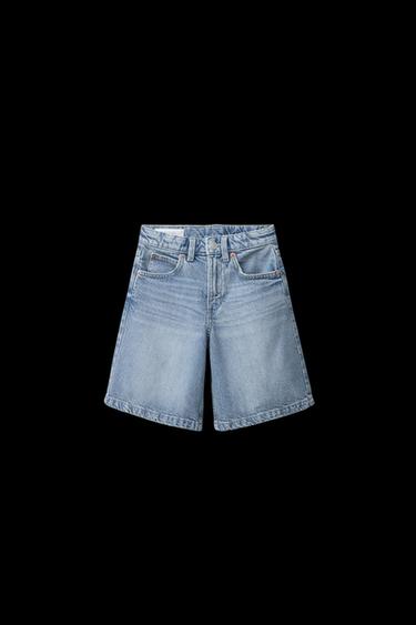 BAGGY DENIM BERMUDA SHORTS - Blue by Zara - Image 0