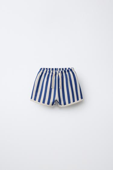 LOT DE DEUX BERMUDAS À RAYURES ET UNIE - Bleu clair de Zara - Image 1