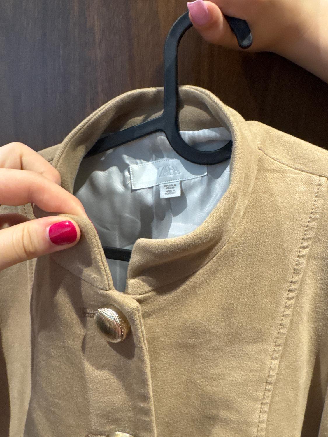 PUFF SLEEVE FAUX SUEDE JACKET - Image 5