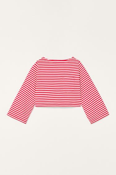 T-SHIRT CROPPED A RIGHE CON TASCHINO LIMITED EDITION - righe di Zara