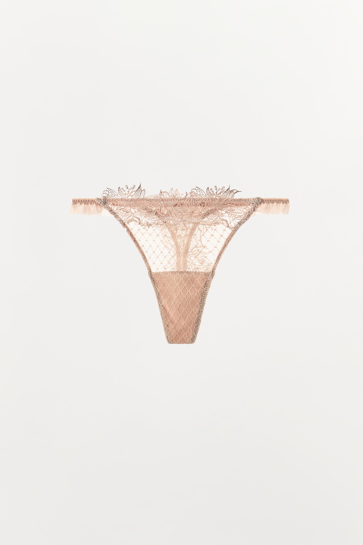 Трусы-стринги Combination, кружево — Zara, цвет: Розовый / Белый — фото 3