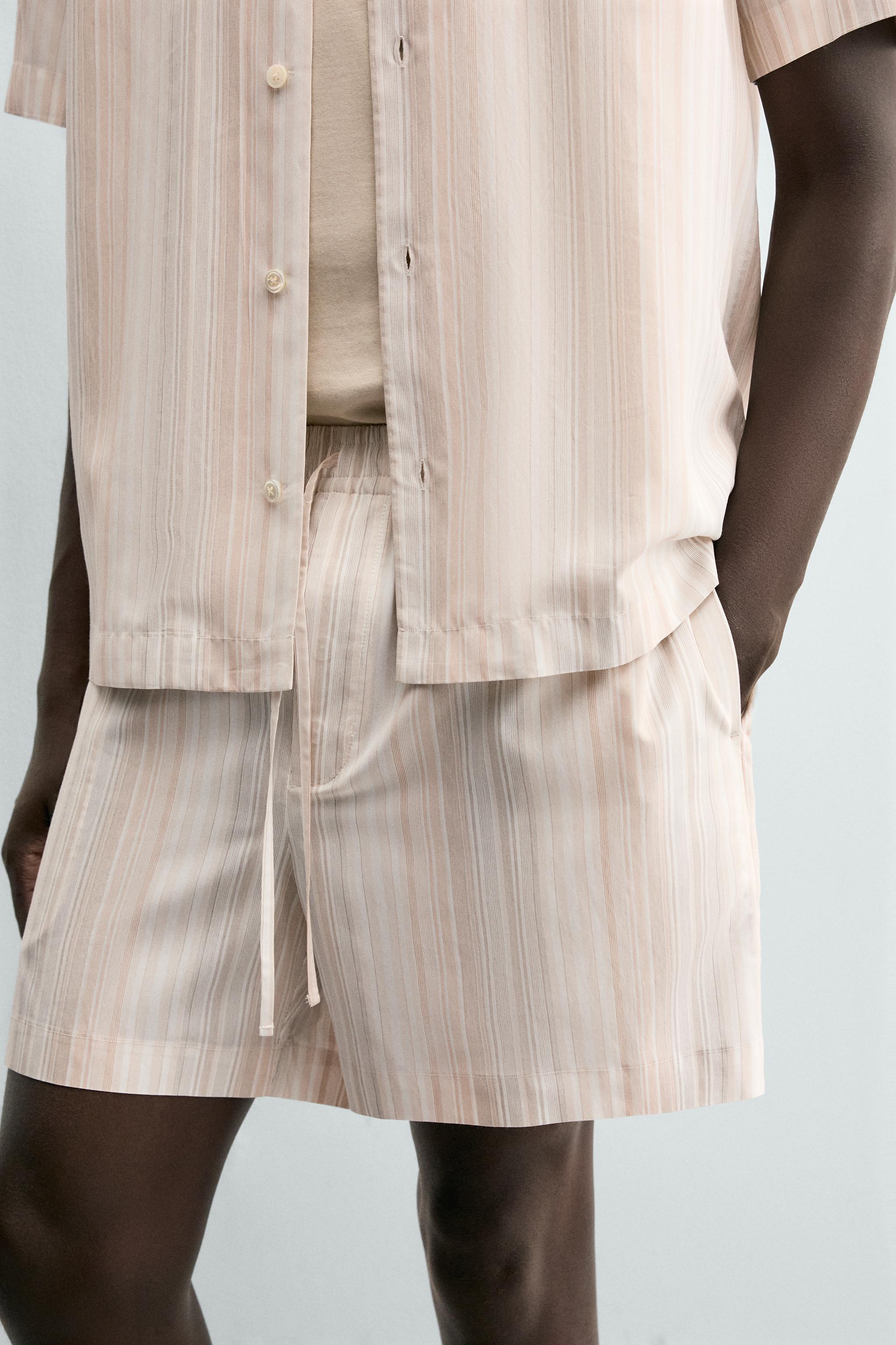 Мужские шорты Zara STRIPED RELAXED FIT SHORTS — фото 5