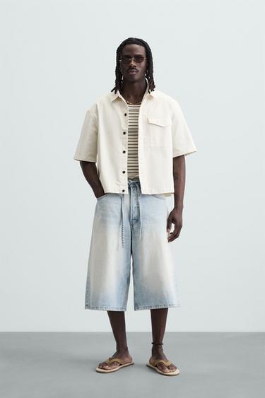 WASHED OVERSHIRT WITH POCKET - Oyster-white by Zara - Image 0