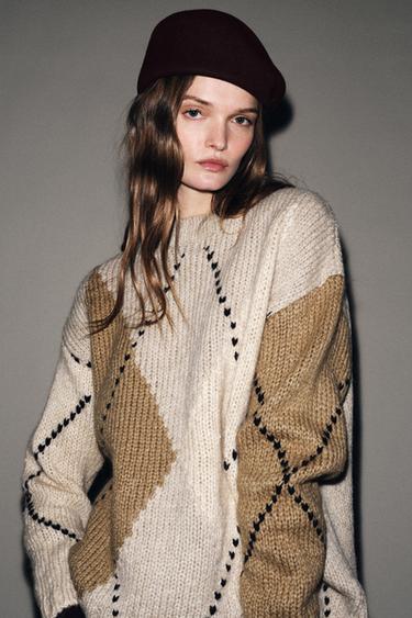 MŨ LƯỠI TRAI LEN 100% - Màu nâu từ Zara