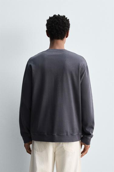 SOFT CREW NECK FADED SWEATSHIRT - Faded blue by Zara - Image 2