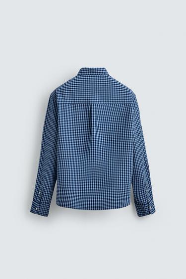 CHEMISE REGULAR FIT EN COTON - Bleu / Bleu marine de Zara - Image 7
