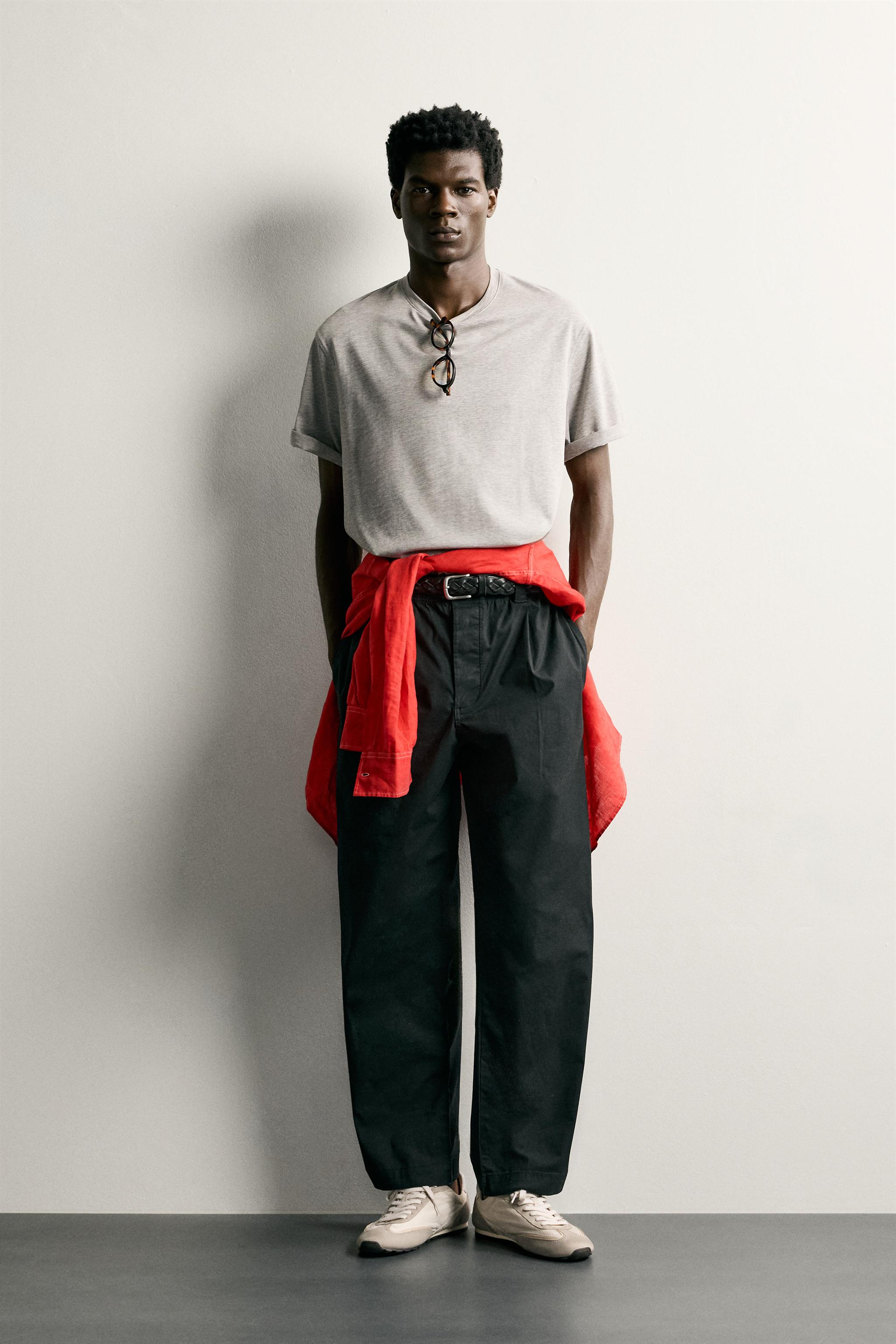 PLEATED RELAXED-FIT PANTS