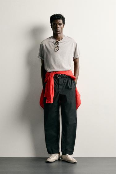 RELAXED FIT PLEATED TROUSERS - Black by Zara - Image 0