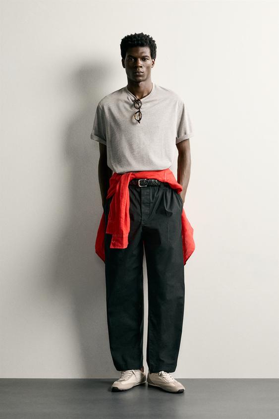 RELAXED FIT PLEATED TROUSERS - Black by Zara - Image 0