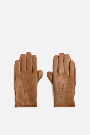 БАЗОВЫЕ КОЖАНЫЕ ПЕРЧАТКИ — КОРИЧНЕВЫЙ от Zara — изображение 0