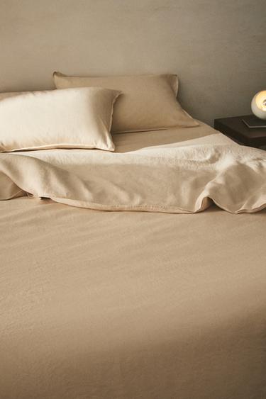 CAPA DE EDREDOM DE LINHO LAVADO (140 GXM²) - Biscoito da Zara