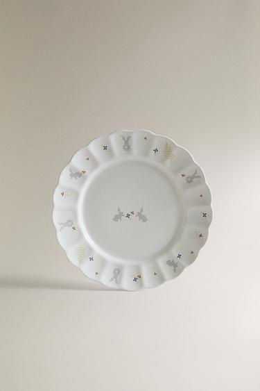 CHILDREN'S PORCELAIN BUNNY PLATE - Multicoloured by Zara - Image 0