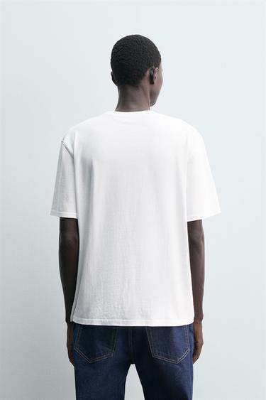 T-SHIRT REGULAR FIT MEDIUM WEIGHT - Blanc de Zara - Image 2