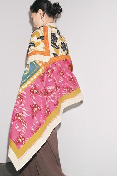 PAÑUELO IMPRIMÉ EN COTON - Rose de Zara - Image 2