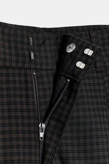 CHECK TROUSERS WITH DARTS - Grey by Zara - Image 6