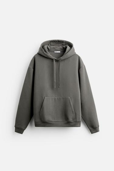 SUDADERA CAPUCHA - Khaki oscuro de Zara