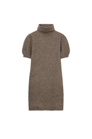 MINI KNIT DRESS - Brown / Taupe by Zara