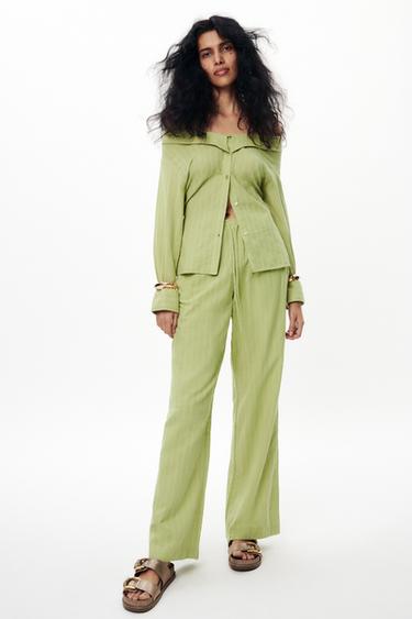 CHEMISE STRUCTURÉE ASYMÉTRIQUE - Vert pistache de Zara - Image 0