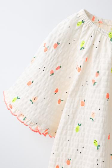 T-SHIRT AND TEXTURED PRINT BERMUDA SHORTS SET - Ecru / Marl by Zara - Image 2