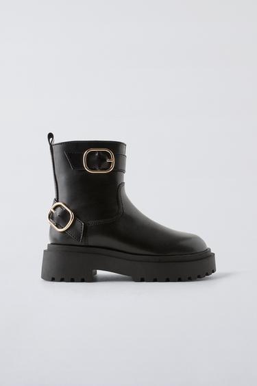 BUCKLE ANKLE BOOTS - Black by Zara