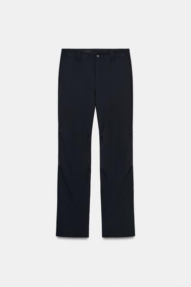 PANTALON DROIT À PASSANTS - Bleu marine foncé de Zara - Image 6
