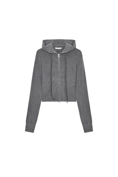 CROPPED SEAMLESS SWEATSHIRT - Grey marl by Zara