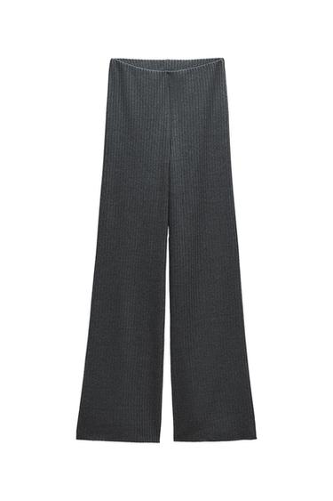 FLOWY WIDE LEG RIBBED PANTS