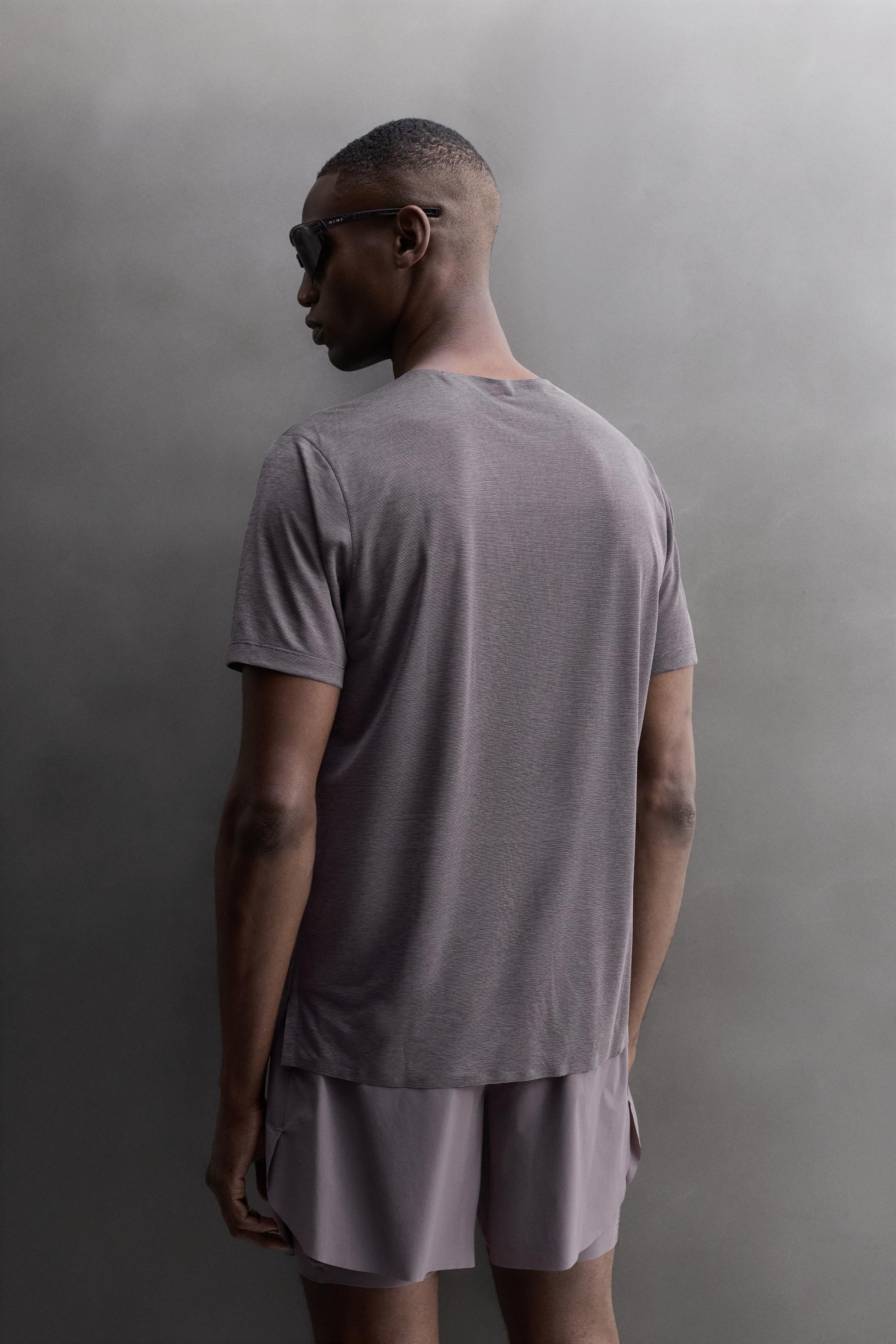 Мужские футболки Zara LIGHTWEIGHT STRUCTURED RUNNING T-SHIRT — фото 3