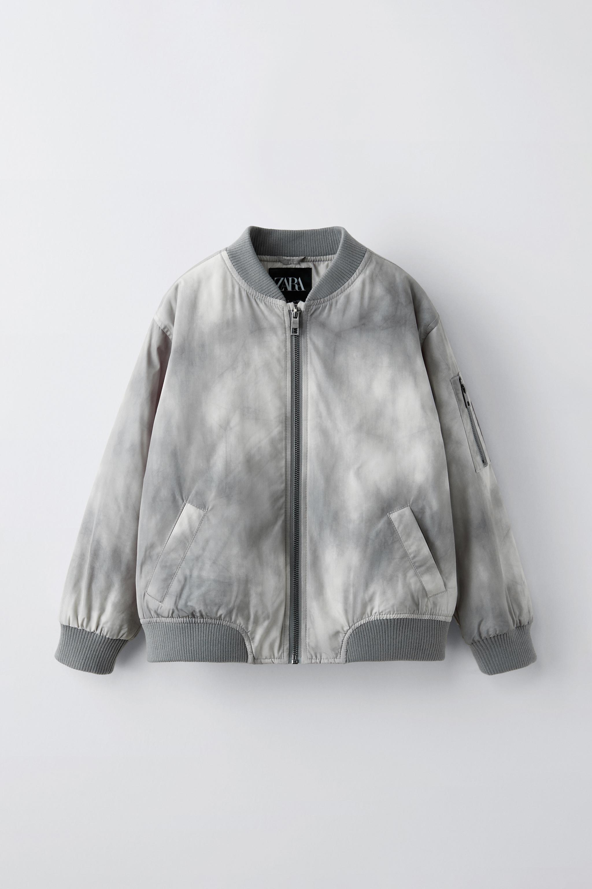 TIE DYE NYLON BOMBER JACKET Light grey ZARA Cambodia