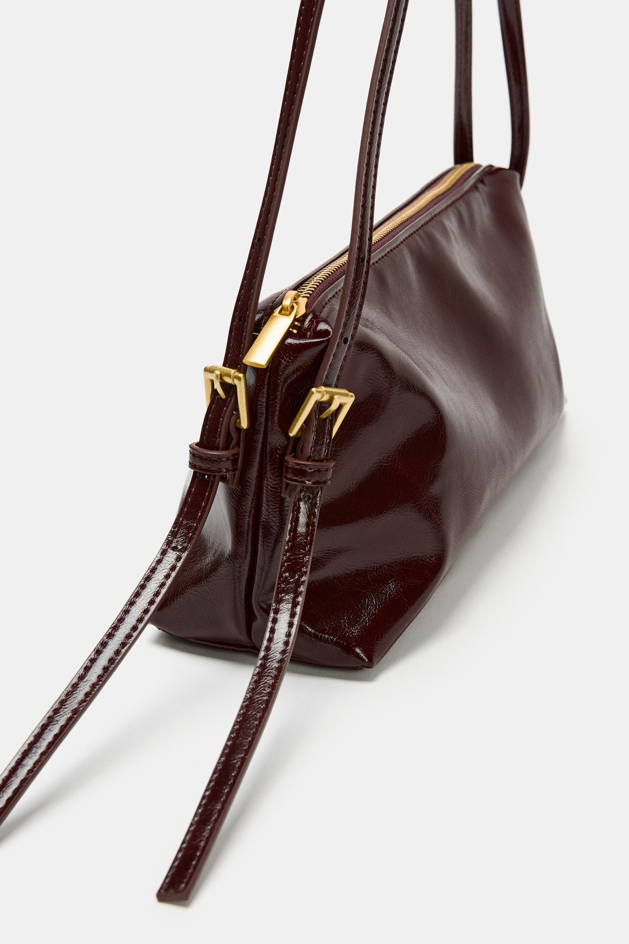 SHOULDER BAG WITH BUCKLE DETAIL — Brown